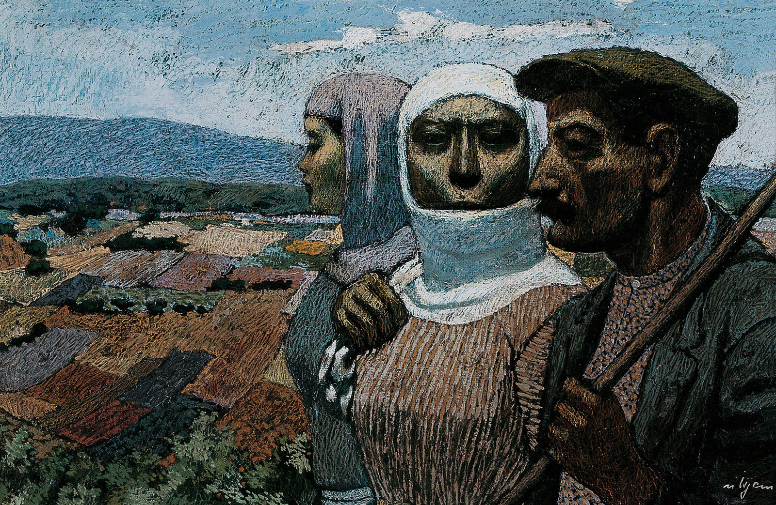 Figürlü peyzaj - Tarlaya gidiş /  - s131-175